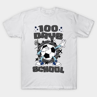 100 days of school featuring a dabbing Football #6 T-Shirt